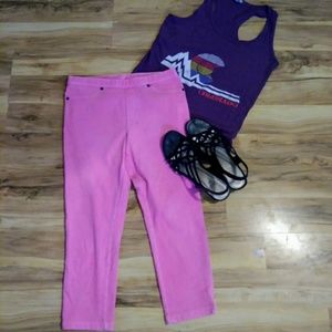 HUE Bright Pink Jeggings